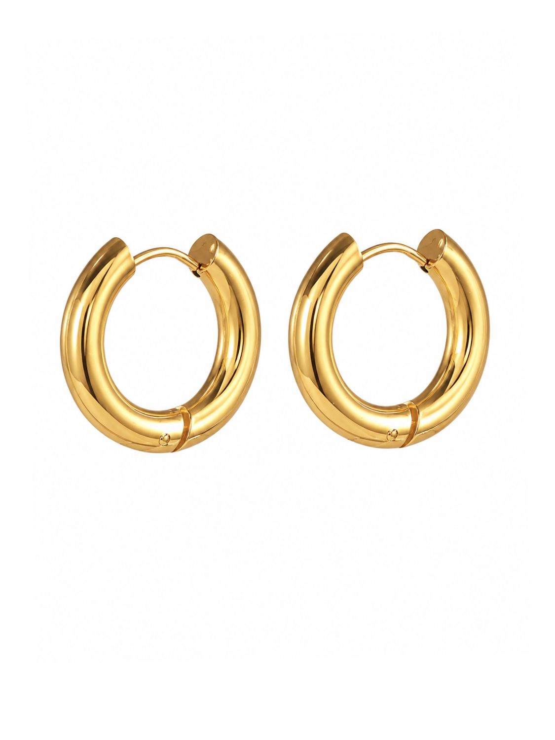 Ohrringe Creolen Chunky Edelstahl Gold