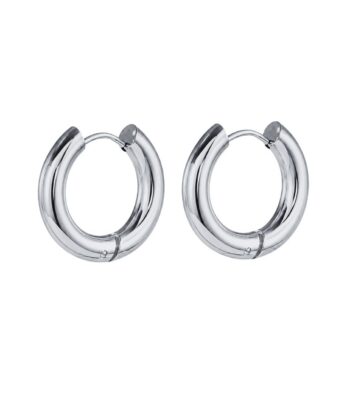 Ohrringe Creolen Chunky Edelstahl Silber