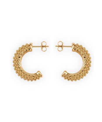 Ohrringe Creolen Frida Mesh Edelstahl Gold – Bild 3