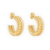 Ohrringe Creolen Braided Edelstahl Gold