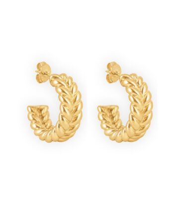 Ohrringe Creolen Braided Edelstahl Gold