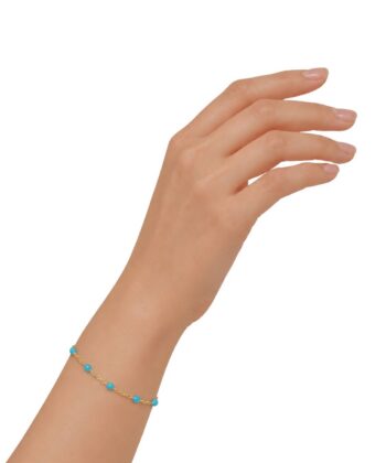 Armkette Dots Azure Edelstahl Gold – Bild 3