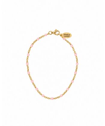Armkette Dots Rosa Edelstahl Gold