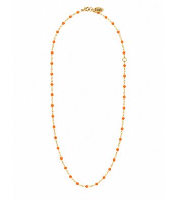 Kette Dots Orange Edelstahl Gold