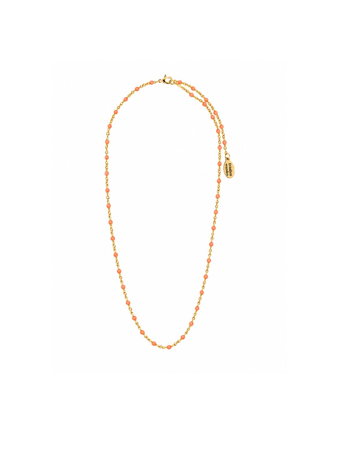 Kette Dots Orange Edelstahl Gold – Bild 3