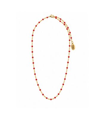 Kette Dots Rot Edelstahl Gold – Bild 4