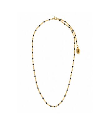 Kette Dots Schwarz Edelstahl Gold – Bild 3