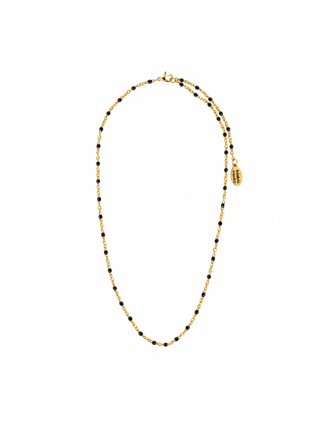 Kette Dots Schwarz Edelstahl Gold – Bild 3