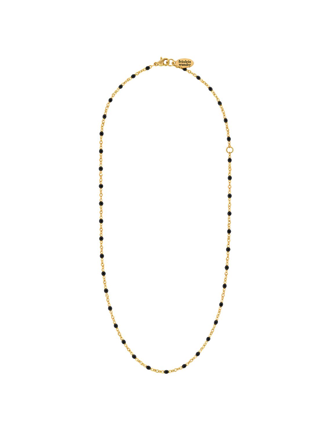Kette Dots Schwarz Edelstahl Gold