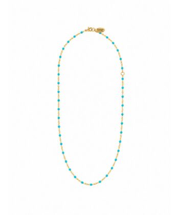 Kette Dots Türkis Edelstahl Gold
