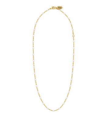 Kette Dots Weiss Edelstahl Gold