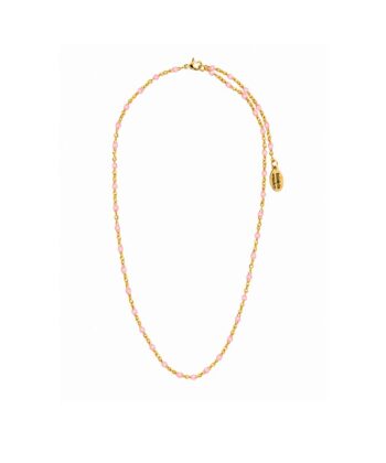 Kette Dots Rosa Edelstahl Gold – Bild 4