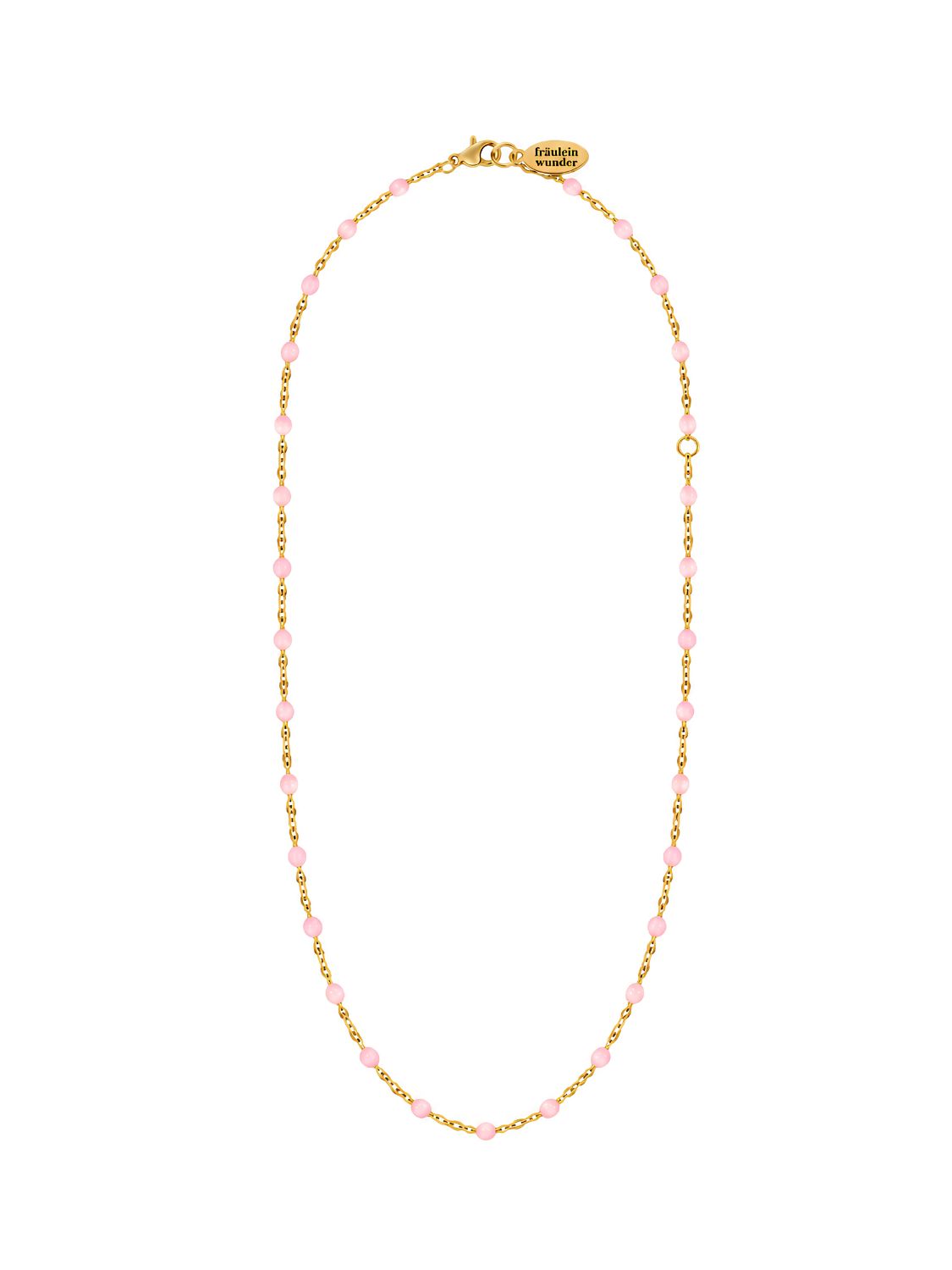 Kette Dots Rosa Edelstahl Gold