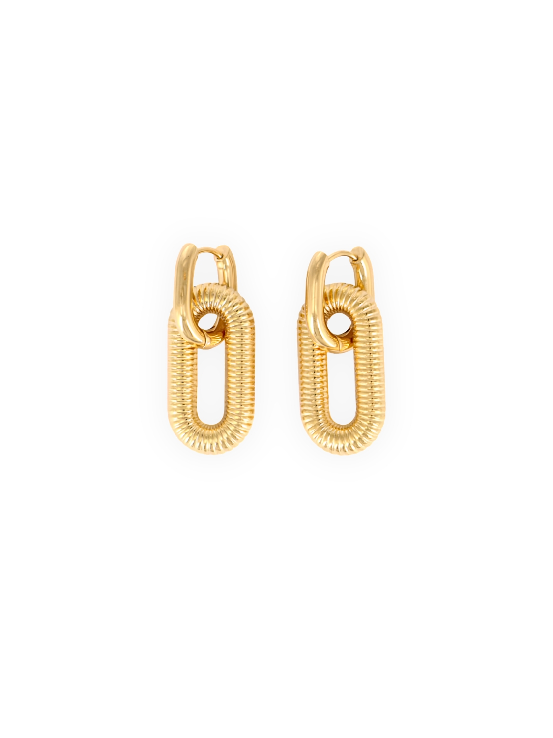 Ohrringe Creolen Double Edelstahl Gold