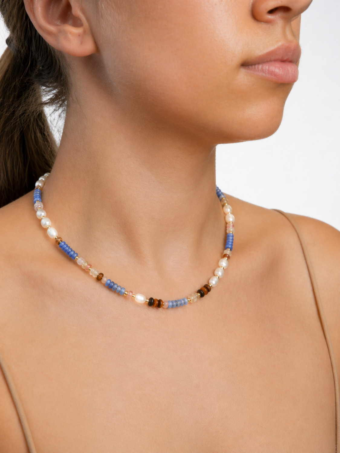 Halskette Choker Perlen Luise – Bild 3
