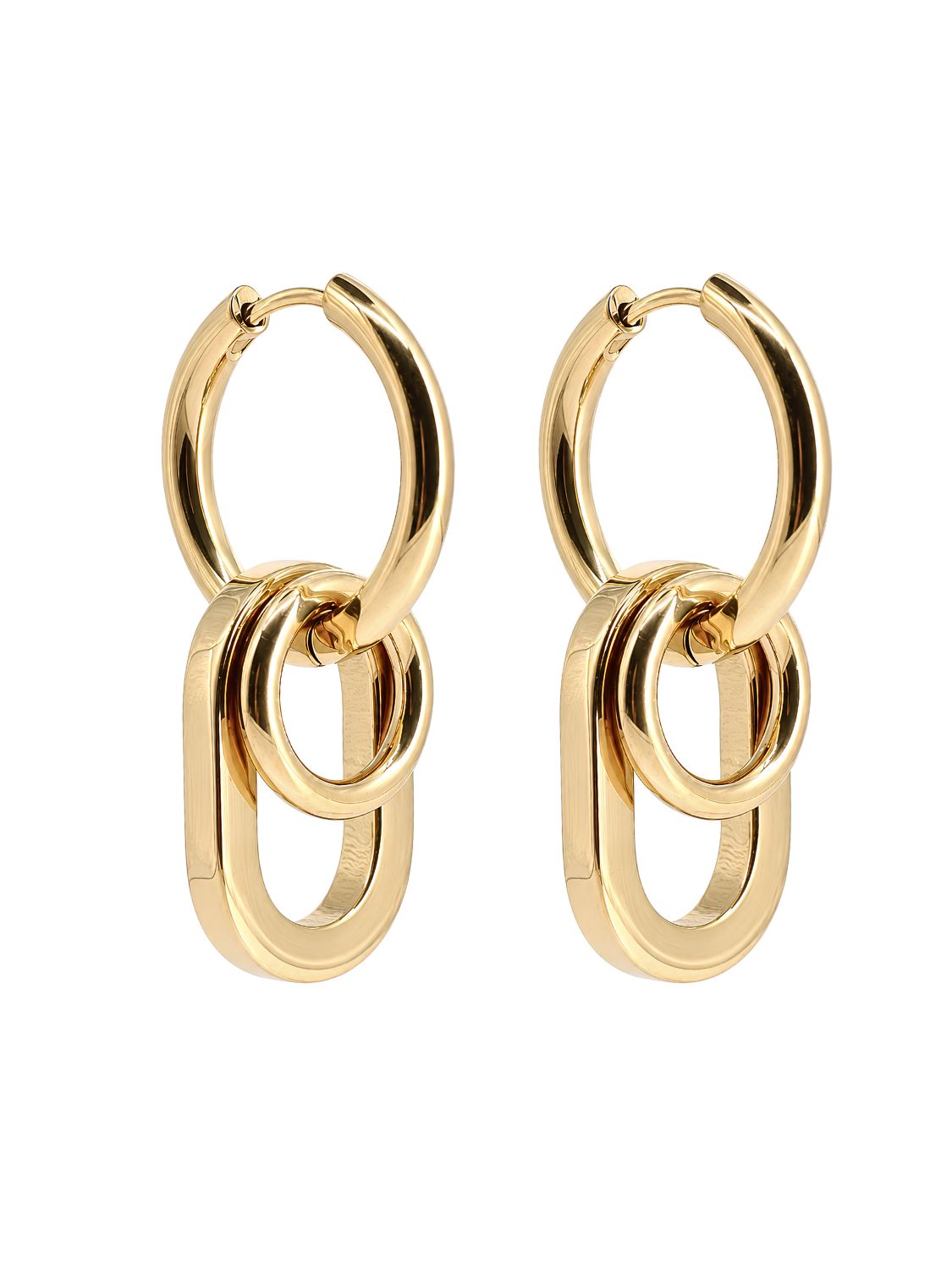 Ohrringe Creolen Triple Edelstahl Gold