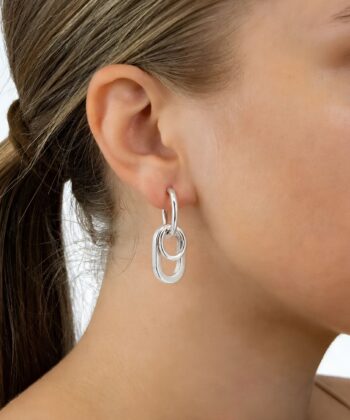 Ohrringe Creolen Triple Edelstahl Silber – Bild 2