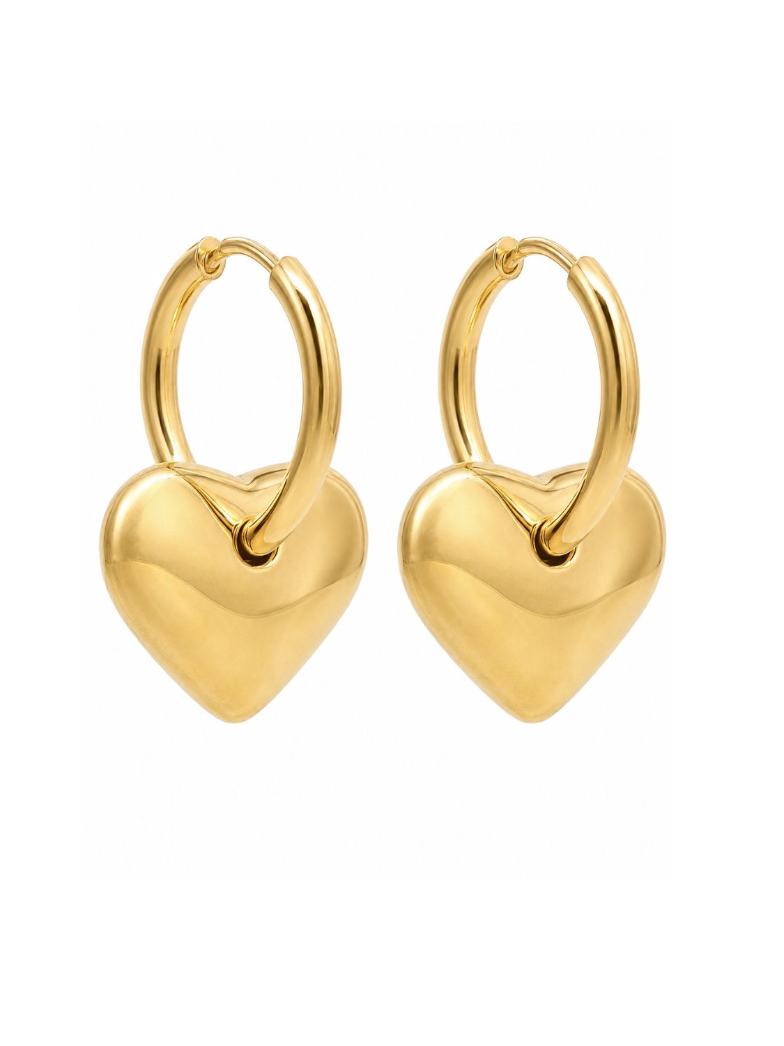 Ohrringe Creolen Heart Edelstahl Gold
