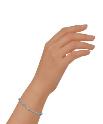 Armkette Dots Blau Edelstahl Silber – Bild 2