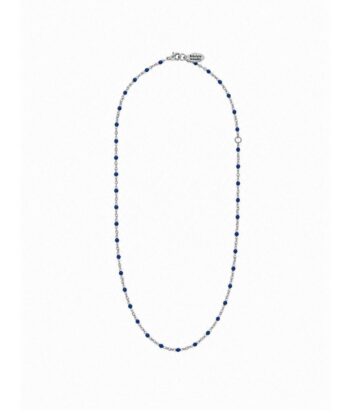Kette Dots Dunkelblau Edelstahl Silber