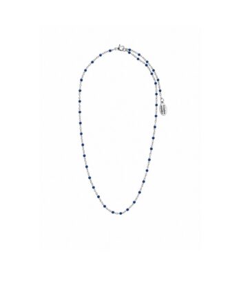 Kette Dots Dunkelblau Edelstahl Silber – Bild 3