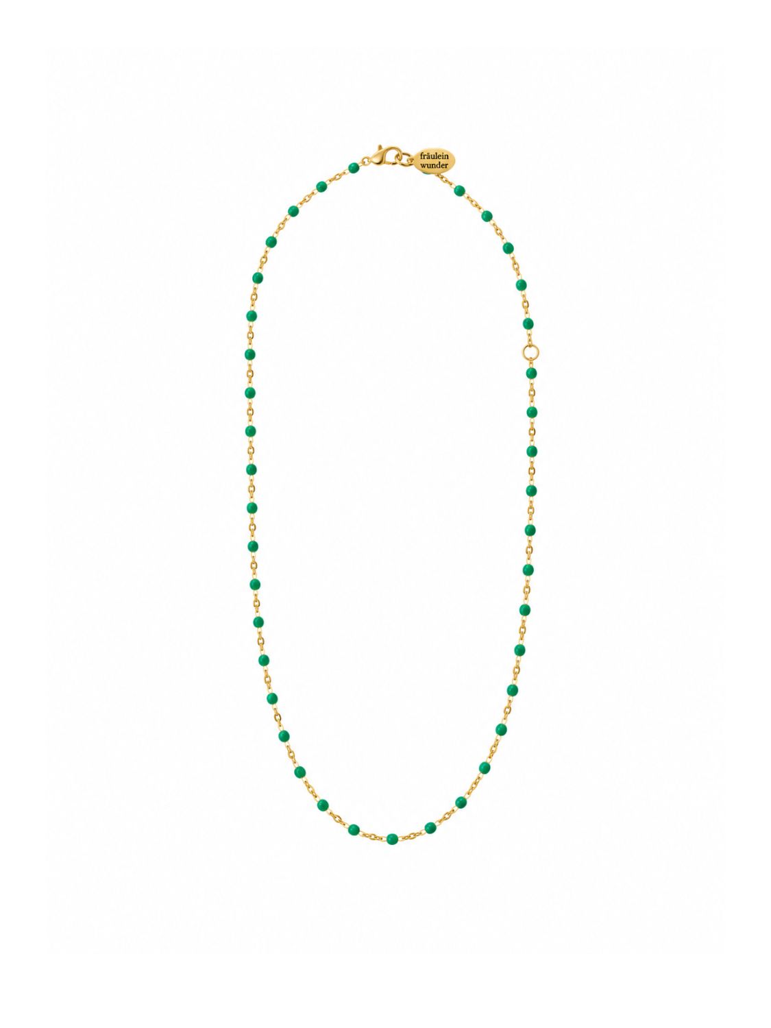 Kette Dots Grün Edelstahl Gold