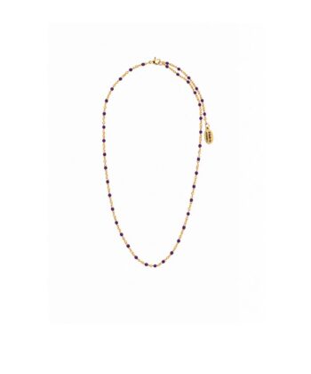Kette Dots Lila Edelstahl Gold – Bild 2