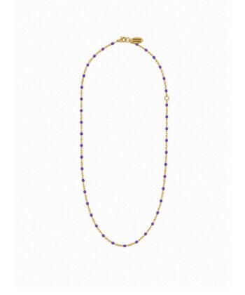Kette Dots Lila Edelstahl Gold