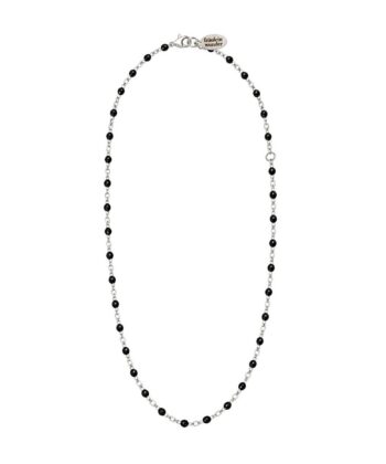 Kette Dots Schwarz Edelstahl Silber