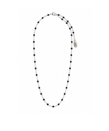 Kette Dots Schwarz Edelstahl Silber – Bild 3