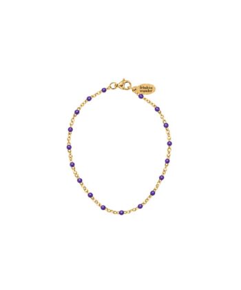 Armkette Dots Lila Edelstahl Gold – Bild 2