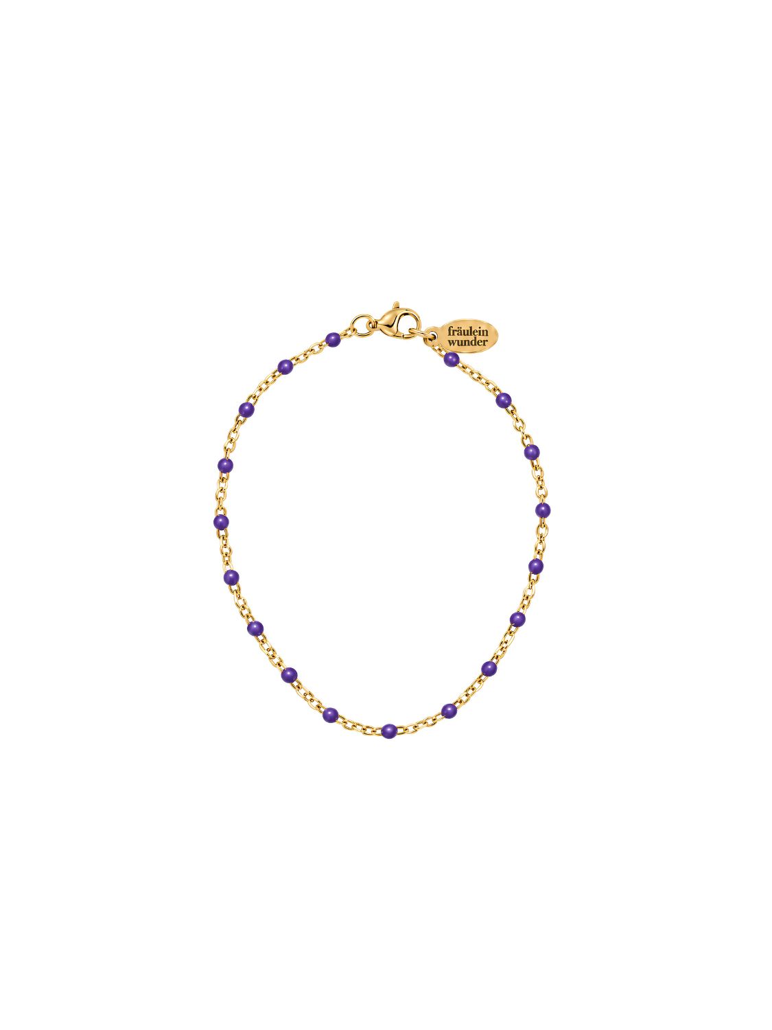 Armkette Dots Lila Edelstahl Gold – Bild 2