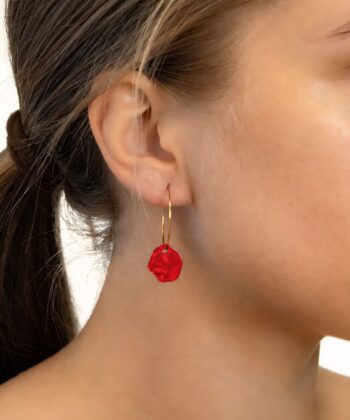 Ohrringe Acetat Creolen Alice - Ruby – Bild 2