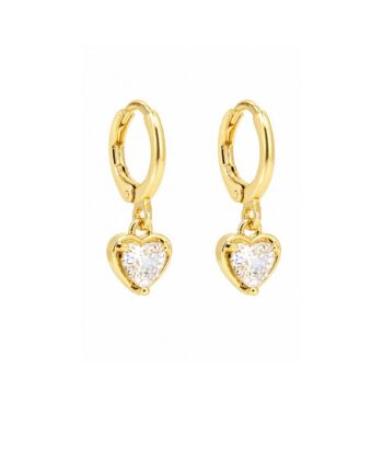 Ohrringe Crystal Heart Gold
