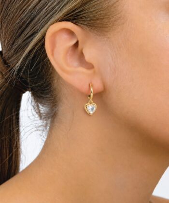 Ohrringe Crystal Heart Gold – Bild 2