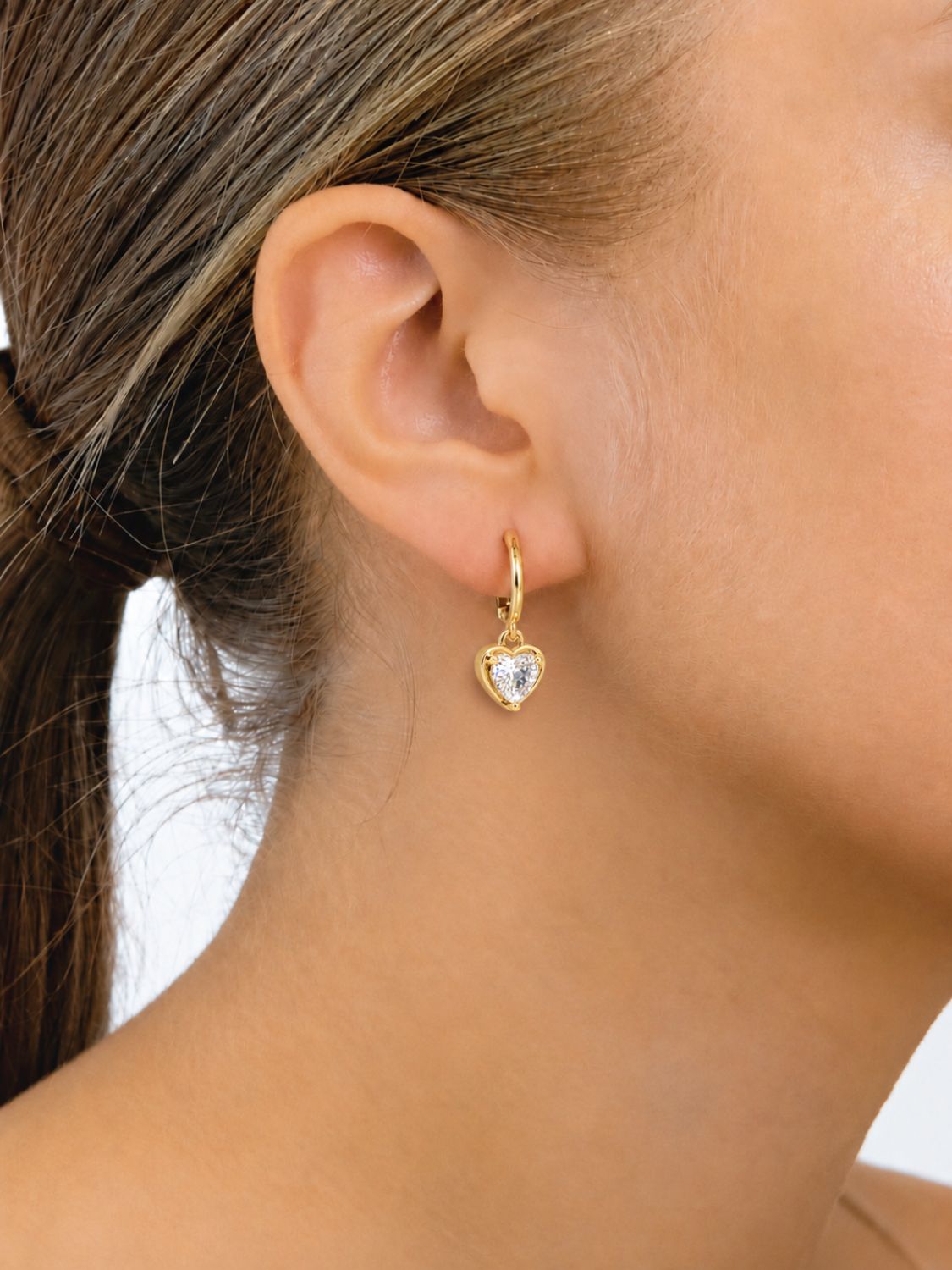 Ohrringe Crystal Heart Gold – Bild 2