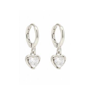 Ohrringe Crystal Heart Silber