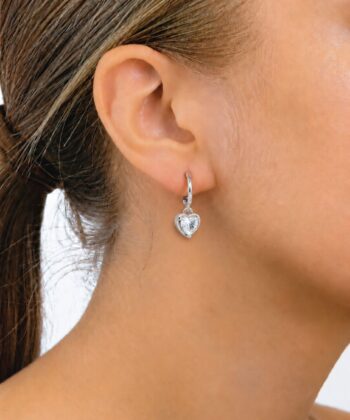 Ohrringe Crystal Heart Silber – Bild 2
