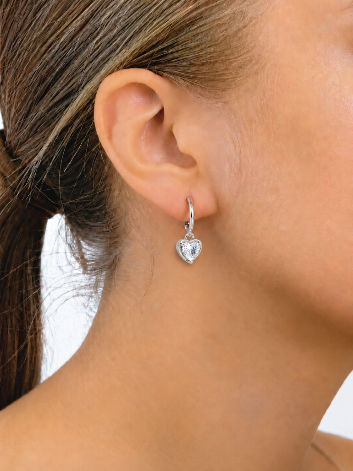 Ohrringe Crystal Heart Silber – Bild 2