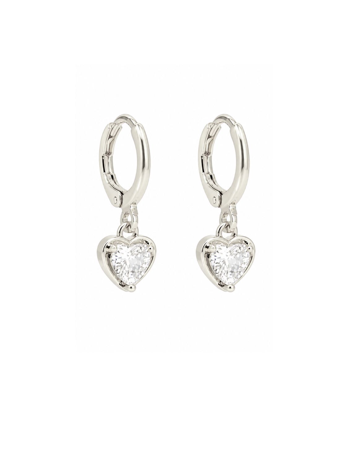 Ohrringe Crystal Heart Silber