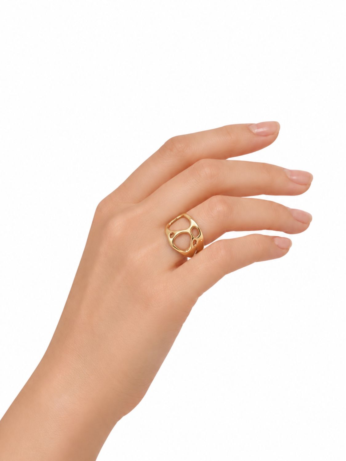 Ring Fluid Edelstahl Gold – Bild 4
