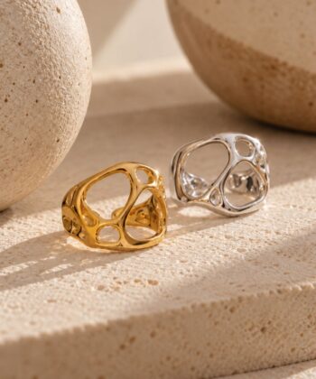 Ring Fluid Edelstahl Gold – Bild 5