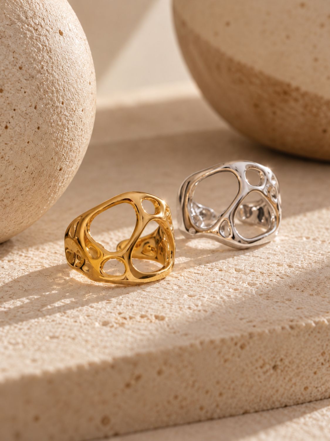 Ring Fluid Edelstahl Gold – Bild 5